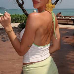 Tropical Flower Halter Top