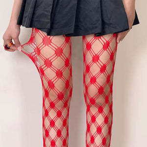 Grid Patterned Mesh Tights