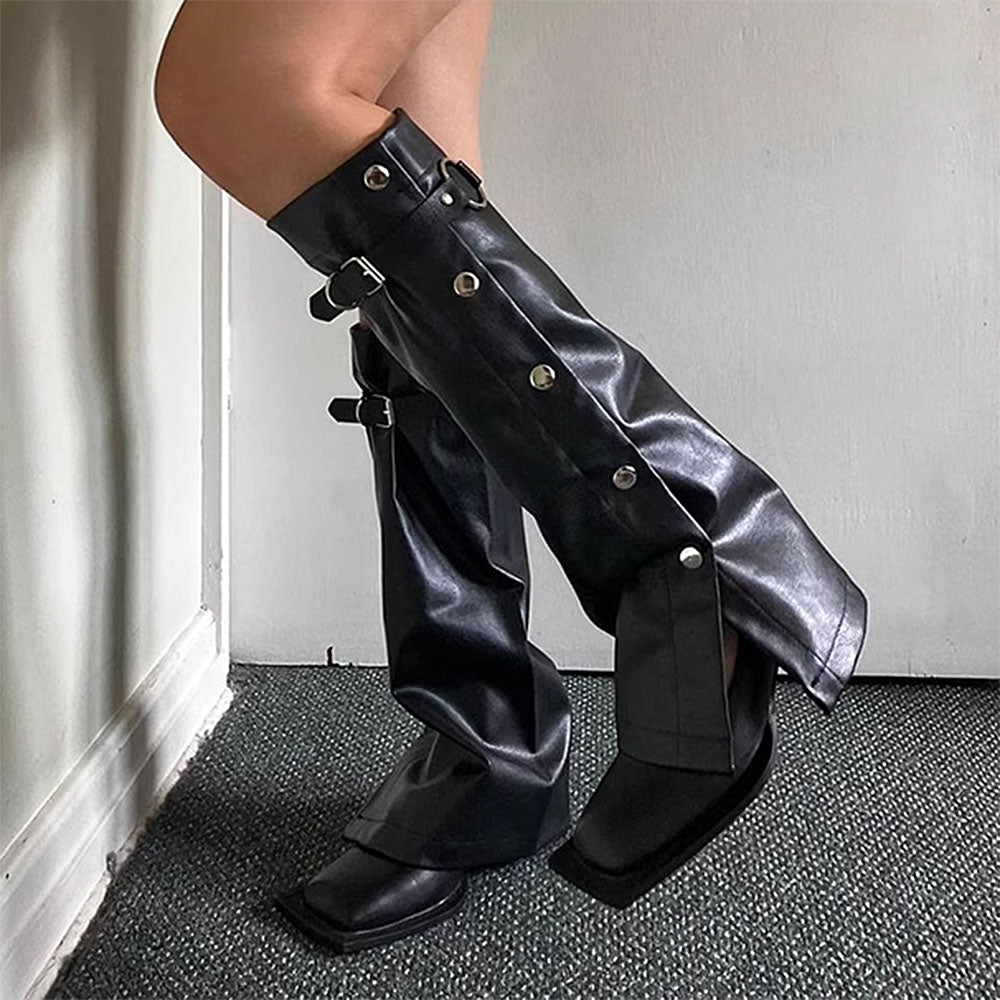 Grunge Leather Leg Warmers