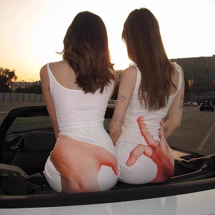 Hand Print Baddie Aesthetic Dress