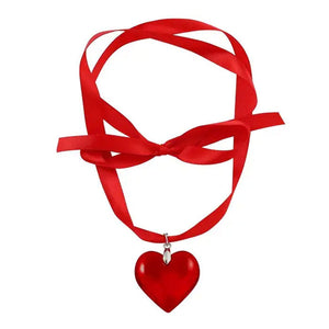 Heart Satin Ribbon Necklace