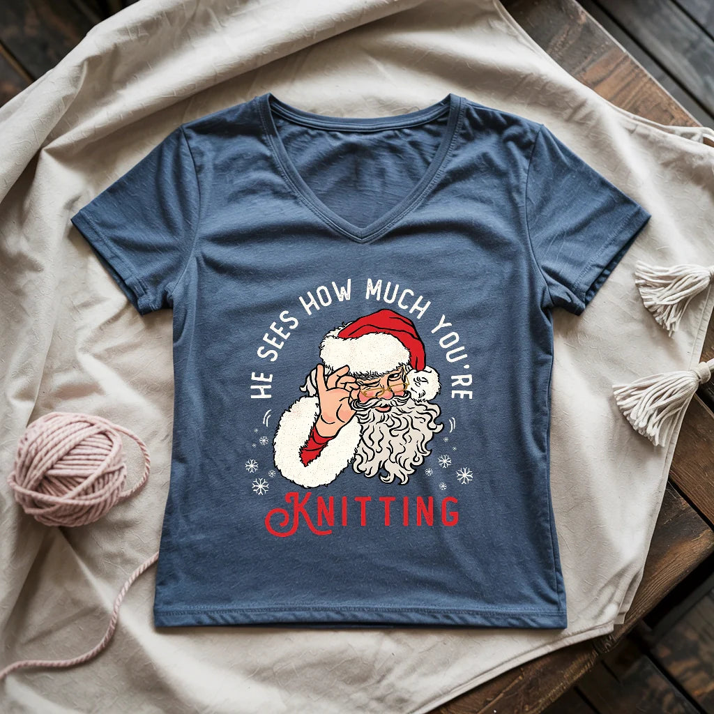 Don't Mess With Santa Lady V-neck