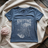 Gothic Knitter Lady V-neck