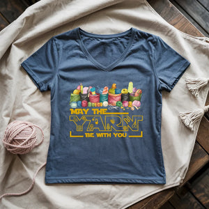 May The Yarn Be With You Lady V-neck
