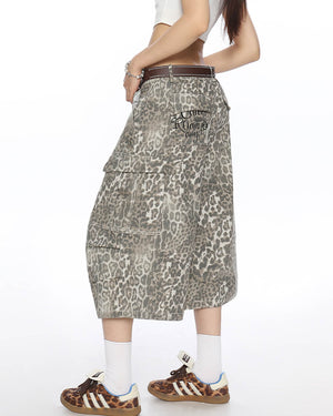 Animal Instincts Leopard Print Cargo Shorts