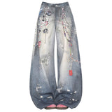 Loose Fit Chain Print Jeans