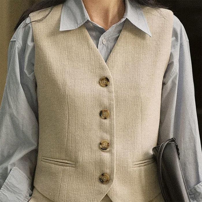 Old Money Aesthetic Linen Vest