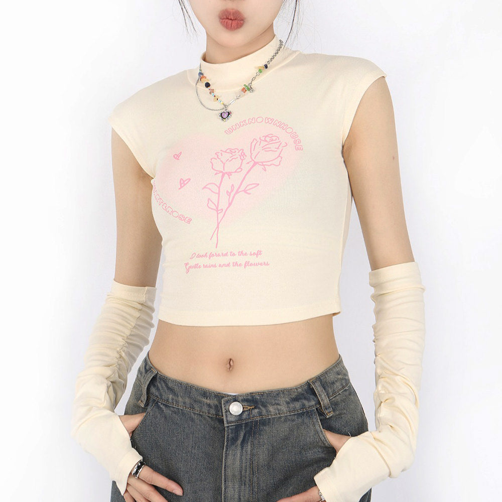 Pastel Soft Girl Tee with Arm Warmers