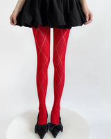 Preppy Argyle Pattern Tights
