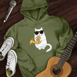Cat Playing French Horn Hoodie