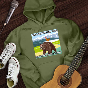 Chicken On A Bear Hoodie