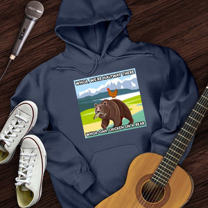 Chicken On A Bear Hoodie