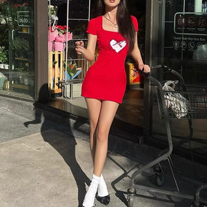 Crimson Heart Mini Dress