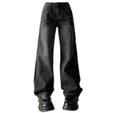 Midnight Rhinestone Baggy Jeans