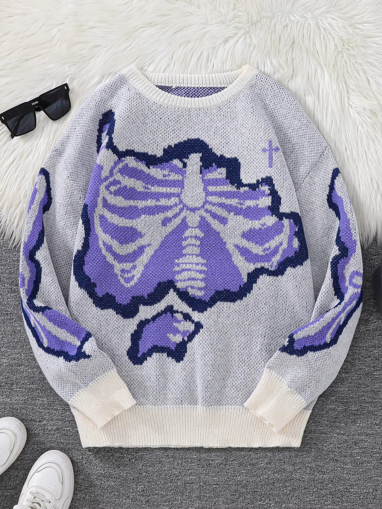 Weirdcore Skeleton Sweater