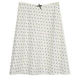 Satin Polka Dot Midi Skirt