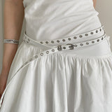 Skinny Eyelet Extra Long Belt