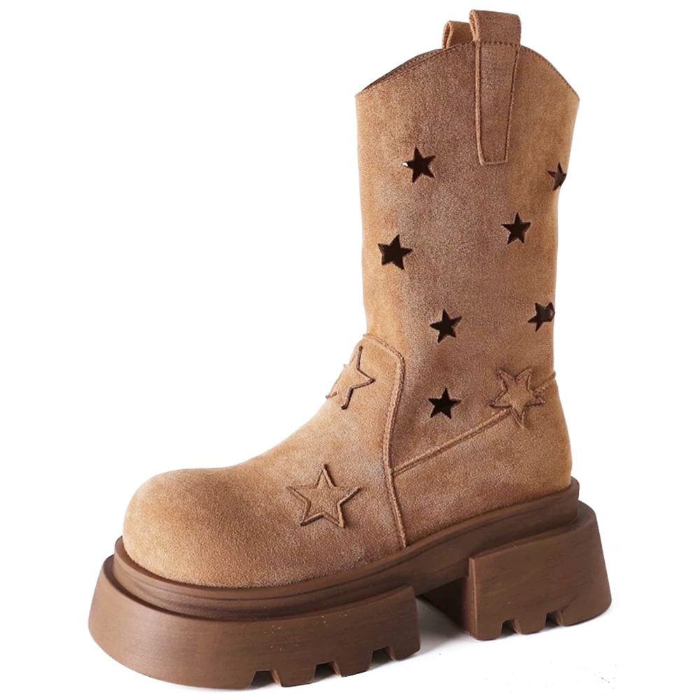 Star Cut-Out Platform Boots