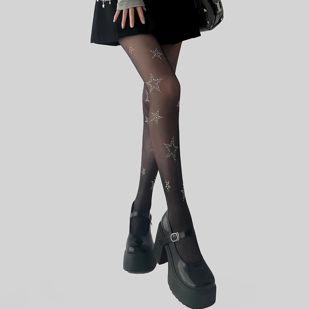 Star Girl Rhinestone Tights