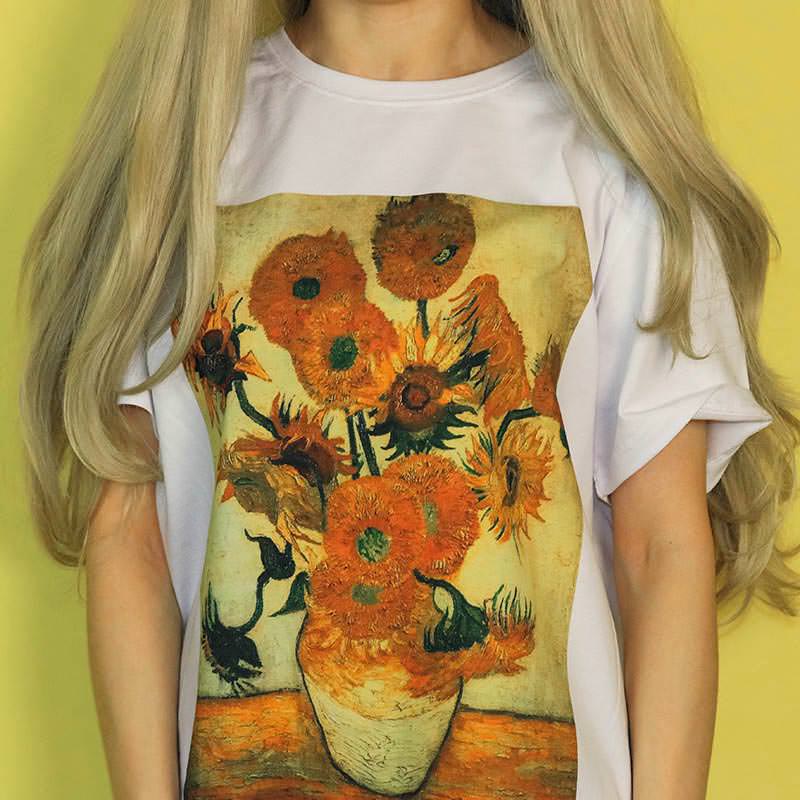 Van Gogh Sunflowers Tee, M