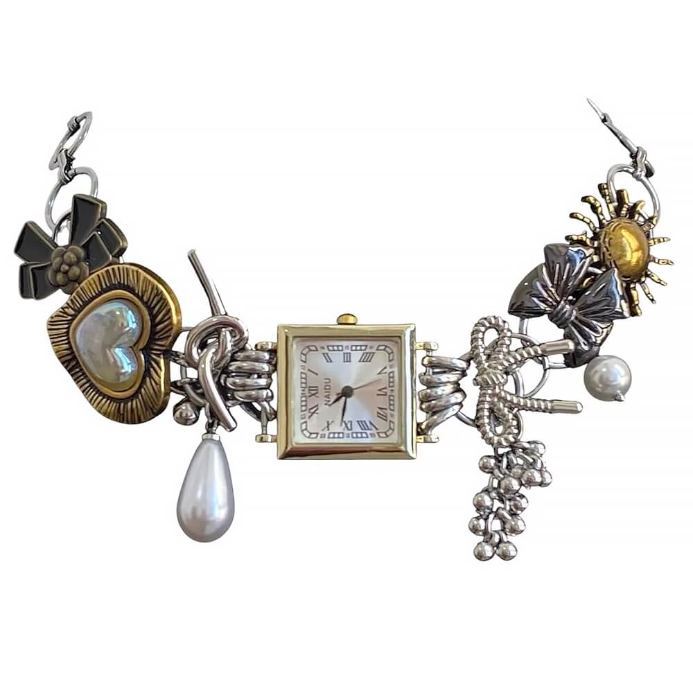 Vintage Clock Charm Choker
