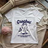 Crochet Not Murder Lady V-neck