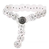 White Studded Boho Belt