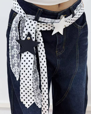 Y2K Polka Dot Statement Ribbon Belt