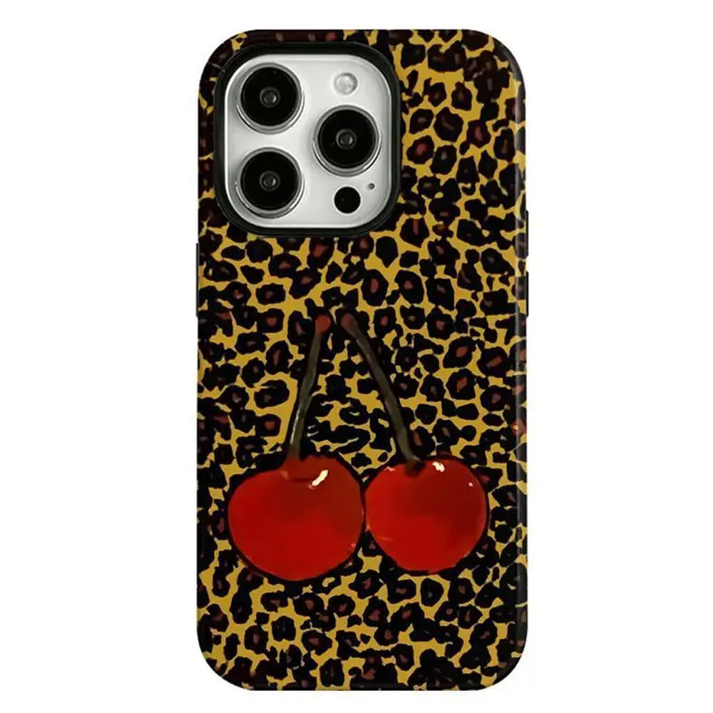 00's Style Cherry Leopard iPhone Case