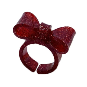 Y2K Glitter Bow Ring