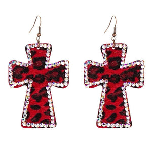 2000s Leopard Cross Earrings