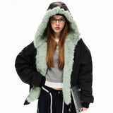Y2K Mint Fur Parka