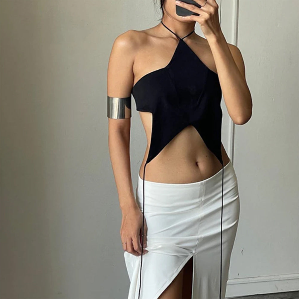 Y2K Star-Shaped Backless Top