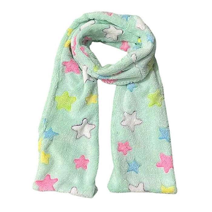 Y2K Star Fluffy Scarf